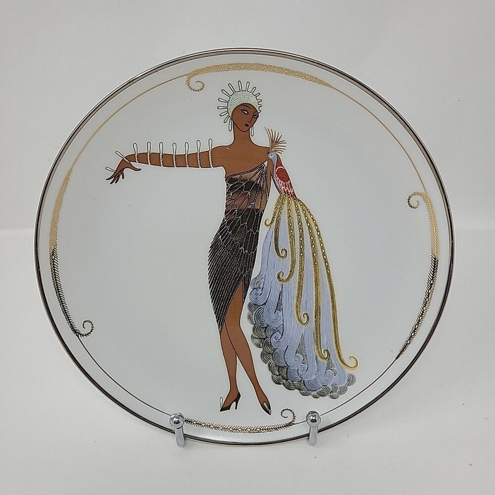 The Franklin Mint House of Erte Diva II Decorative Plate Art Deco Fashion